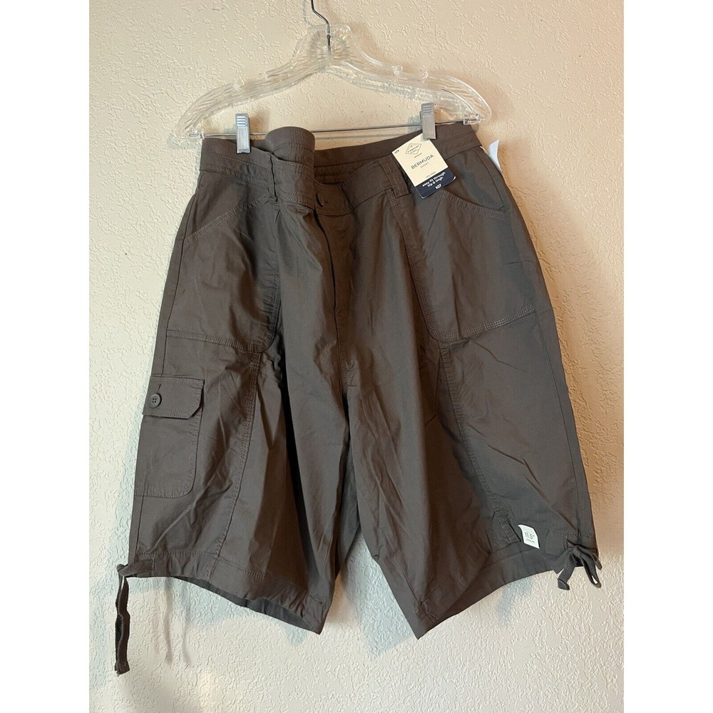 NWT St. John's Bay Mid Rise Bermuda Shorts, Women's Size 22W, Brown